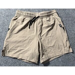 UNRL Stride Shorts Men's Size Small 5.5" Inseam Drawstring Activewear Tan